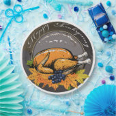 Assiettes En Carton Traditional Thanksgiving Design (Fête)