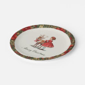 Assiettes En Carton Traditional Vintage Christmas (Angle)