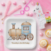 Assiettes En Carton Train  (Fête)