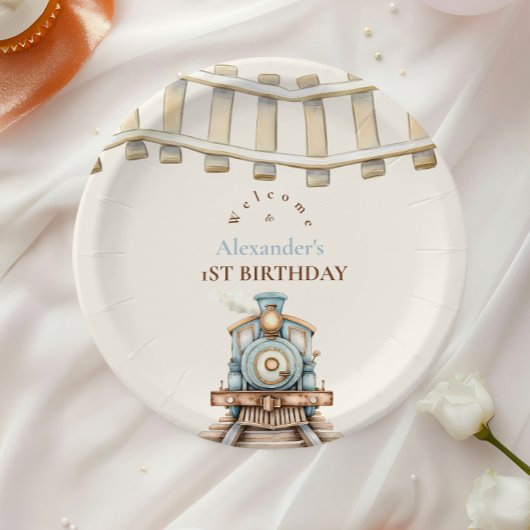 Assiettes En Carton Train 1er anniversaire