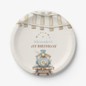 Assiettes En Carton Train 1er anniversaire (Devant)