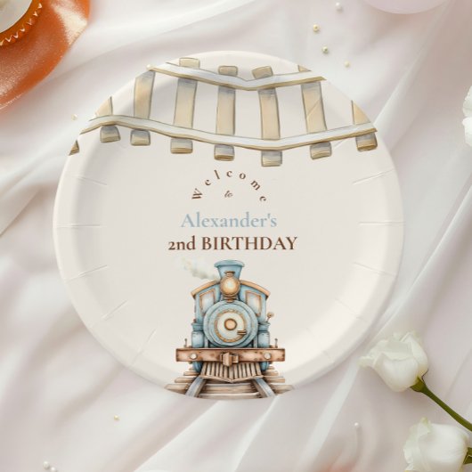 Assiettes En Carton Train 2e anniversaire