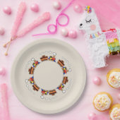 Assiettes En Carton Train Animé (Fête)