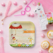 Assiettes En Carton Train baby shower avec Animaux et Parapluie (Fête)