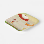 Assiettes En Carton Train baby shower avec Animaux et Parapluie (Angulaire)