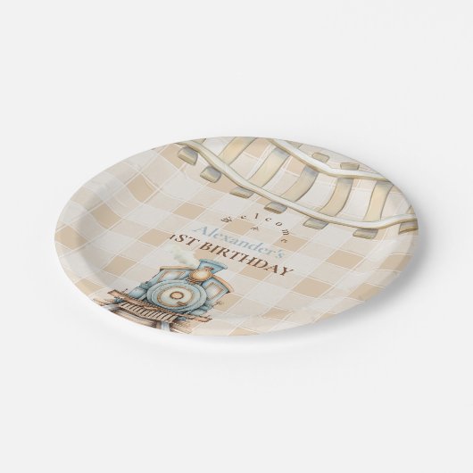 Assiettes En Carton Train Choo Choo 1er anniversaire (Angle)