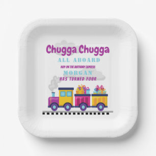 Assiettes En Carton Train Chugga Choo Cartoon N'Importe Quel Âge