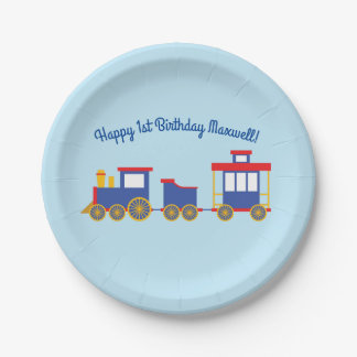 Assiettes En Carton Train Cute Choo-Choo 1er Anniversaire Thème