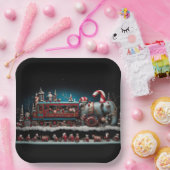 Assiettes En Carton Train de bonbons de Noël Whimsical 1 (Fête)