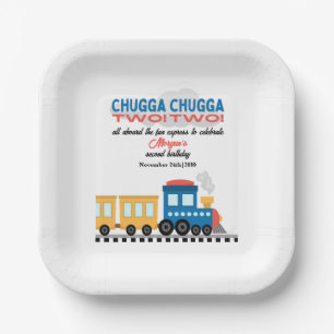 Assiettes En Carton Train de dessin coloré pour le 2e anniversaire