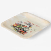 Assiettes En Carton Train Engine Boy 4e anniversaire (Angulaire)