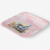 Assiettes En Carton Train Engine Girl 2e anniversaire (Angulaire)