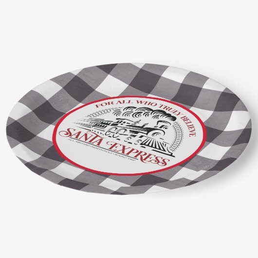 Assiettes En Carton Train père Noël Express (Angle)