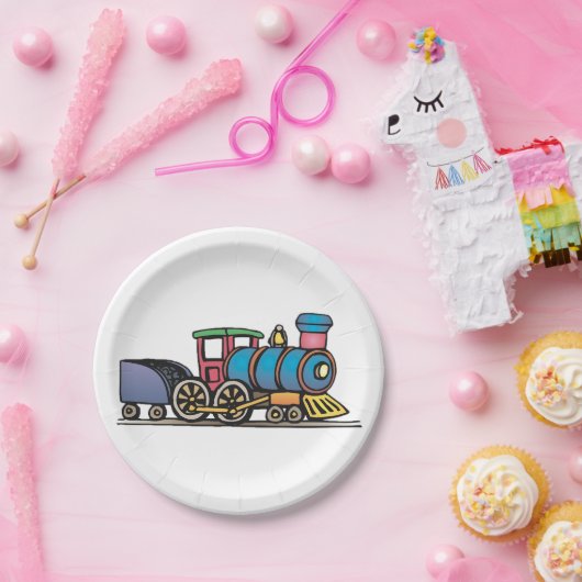 Assiettes En Carton Train Pulling Coal (Fête)