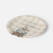 Assiettes En Carton Train vintage 1er anniversaire (Angle)