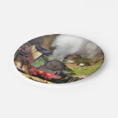 ASSIETTES EN CARTON TRAINS À VAPEUR (Angle)