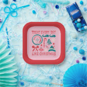 Assiettes En Carton Traiter chaque jour comme Noël (Fête)