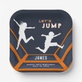 Assiettes En Carton Trampoline Park Jump Orange Birthday Party (Recto)