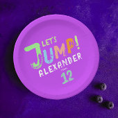 Assiettes En Carton Trampoline rose violet cool Jump Kid Bounce Party