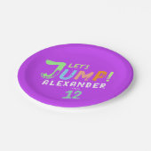 Assiettes En Carton Trampoline rose violet cool Jump Kid Bounce Party (Angle)