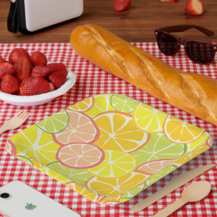 Assiettes En Carton Tranche de Citron d'Été