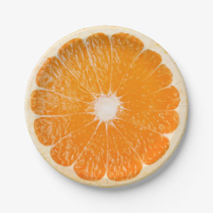 Assiettes En Carton Tranche d'orange