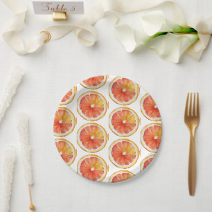 Assiettes En Carton Tranche d'orange Little Cutie Baby Shower 
