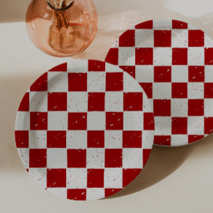 Assiettes En Carton Tranche Moderne Tranche Bébé Italien à Carreaux Ro