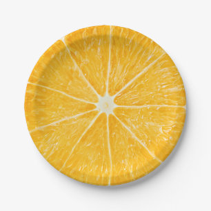 Assiettes En Carton tranche orange