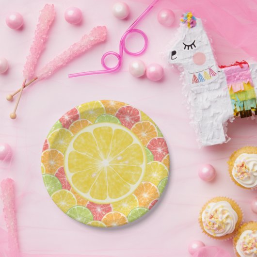 Assiettes En Carton Tranches Citrus citron (Fête)
