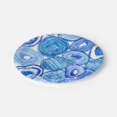 Assiettes En Carton Tranches d'agneau bleu (Angle)