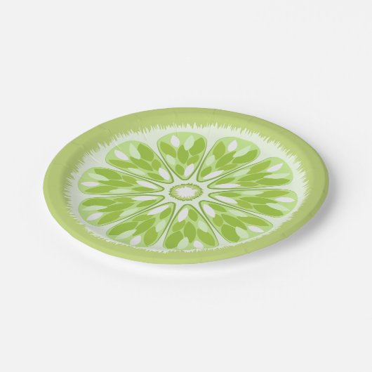 Assiettes En Carton Tranches d'agrumes Lime vert (Angle)