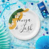 Assiettes En Carton Tranches de citron Mariage campagnard moderne (Fête)