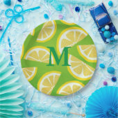 Assiettes En Carton Tranches de citron personnalisées sur Arrière - pl (Fête)