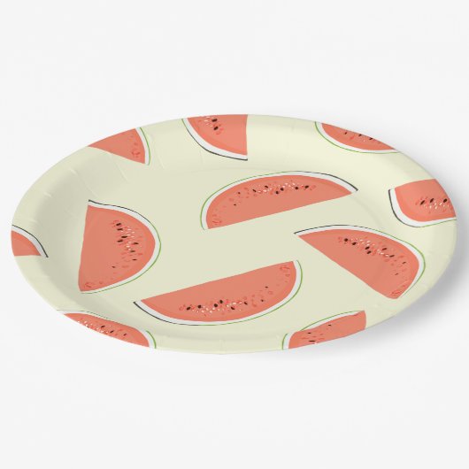 Assiettes En Carton Tranches de pastèque (Angle)