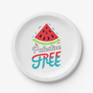 Assiettes En Carton Tranches paisibles Watermelon Free Palestine - Sou
