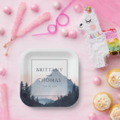 Assiettes En Carton Tranquil Blue Mountain Landscape (Fête)