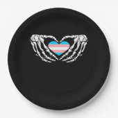 Assiettes En Carton Trans Pride Skeleton Halloween Transgenre Goth He (Devant)