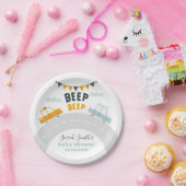 Assiettes En Carton Transport Baby shower des voitures rétro (Fête)