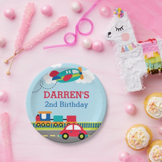 Assiettes En Carton Transport / Véhicules Garçons Fête d'anniversaire (Fête)