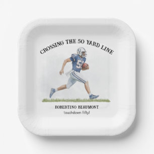 Assiettes En Carton Traverser la ligne des 50 yards Football américain