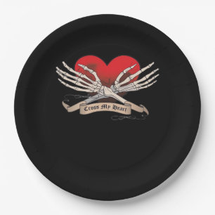 Assiettes En Carton Traverser Mon Coeur (Espoir De Mourir) - Squelette
