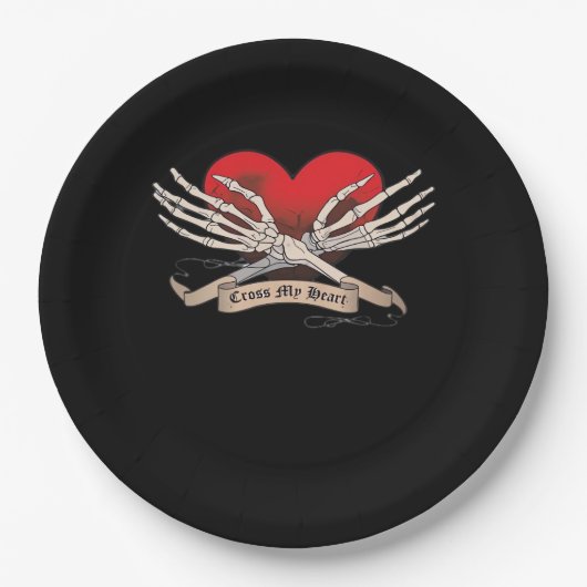 Assiettes En Carton Traverser Mon Coeur (Espoir De Mourir) - Squelette (Devant)