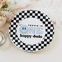 TRAVIS Blue One Happy Dude Smile Face Anniversaire