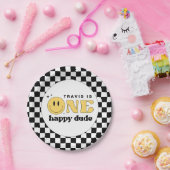 Assiettes En Carton TRAVIS One Happy Dude Smile Face Anniversaire (Fête)
