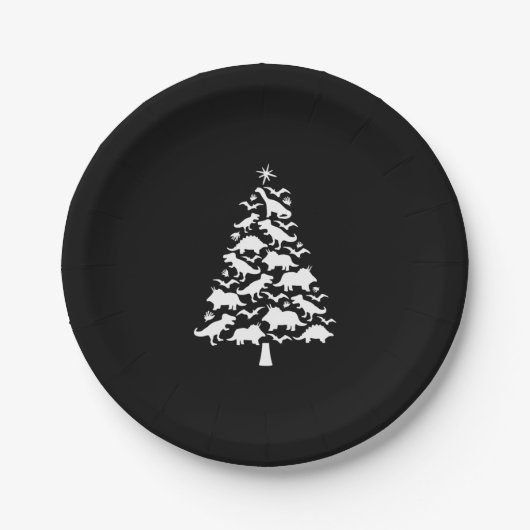 Assiettes En Carton Tree Rex Christmas Tee (Devant)
