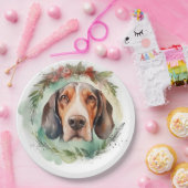 Assiettes En Carton Treeing Walker Christmas Wreath Festive Pup (Fête)