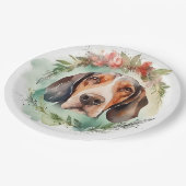Assiettes En Carton Treeing Walker Christmas Wreath Festive Pup (Angle)