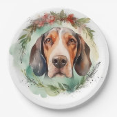 Assiettes En Carton Treeing Walker Christmas Wreath Festive Pup (Devant)