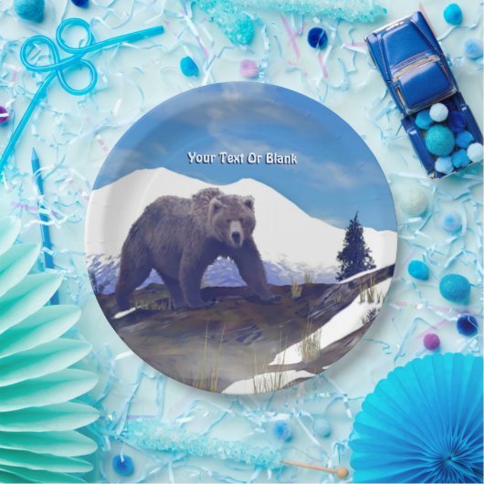 Assiettes En Carton Treeline Grizzly (Fête)